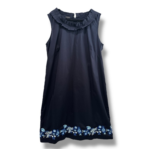 Talbots Dresses & Skirts - TALBOTS EMBROIDERED PLEAT-NECK SHIFT DRESS Sz16
